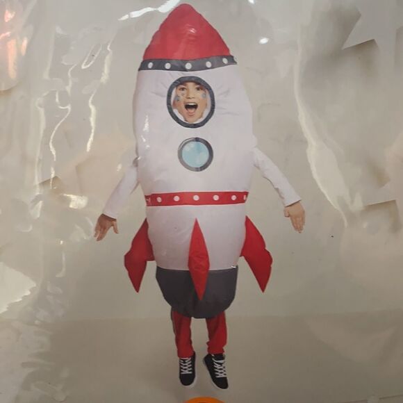 Kids Unisex Inflatable Rocket Ship Halloween Costume One Size Fits Most - Picture 5 of 5
